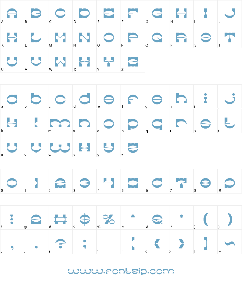 The Machine Gun Font Character